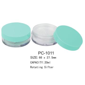 Plastic Cosmetic Loose Powder Jar with Rotating Sifter