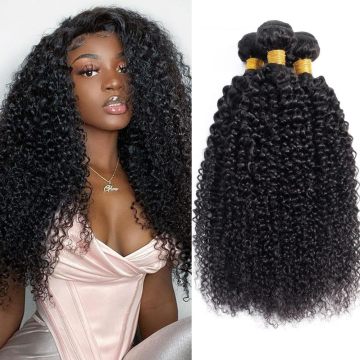 Brasil Remy Kinky Bundles rizados Cabello humano