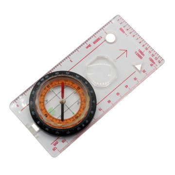 Travel Compass with Scale and Directional Ruler