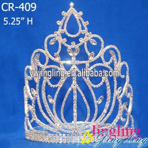 Fashion Rhinestone Big Large Head Crown
