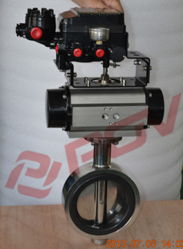 food grade double acting sanitary pneumatic actuated butterfly valve