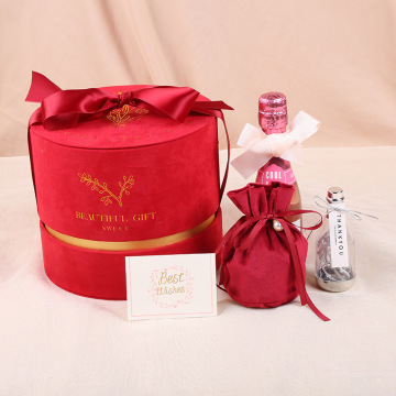 Round Paper Gift Boxes Luxury Package Velvet Box