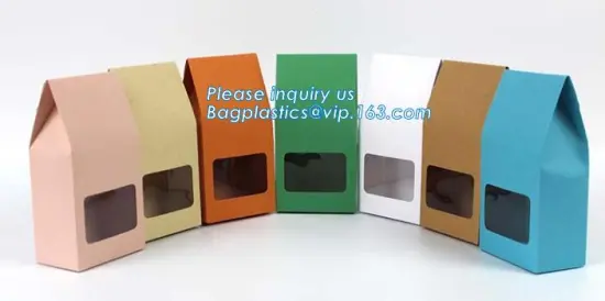 Ziplock Kraft Paper Bags With Clear Window And Zipper, Brown Kraft Paper Bag with Clear Window and Zipper
