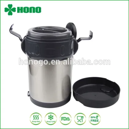 3-compartment stainless steel vacuum insulated thermos lunch box / food container