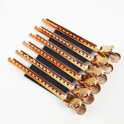 Luxury Pom Pom Rhinestone Metal Hair Snap Clips - Curly Blonde Brand Hair Accessories Set