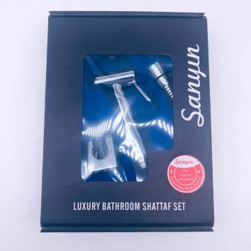 Chrome Finish And Complete Accessories Handheld Shattaf Bidet Spray For Toilet With Brushed