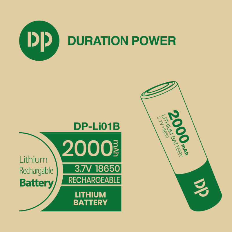 2000mAh Rechargeable 18650 Lithium Battery 4-in-1 set