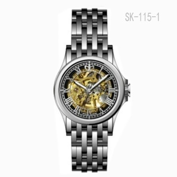 Customized Man Watch Water Proof Stainless Steel Skeleton Movement Men Wrist Watch