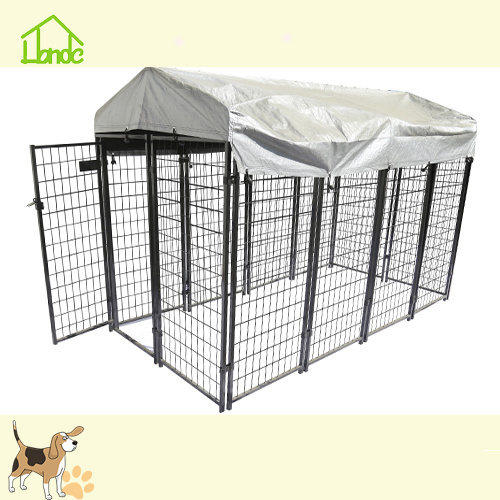 Outdoor welded mesh dog cage for large dogs