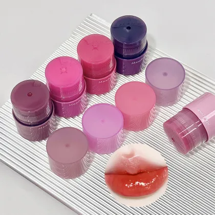 Korean Cosmetics: Colored Lip Balm Lip Gloss for Moisturizing and Portable Lip Care