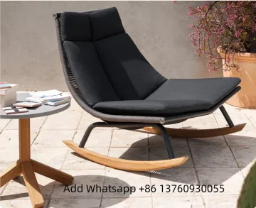 Outdoor Teak Wood Rocking Chair for Patio and Living Room