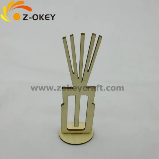 promotional Wooden 3D ornaments with grass shape carved wood ornament