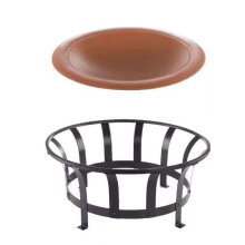 Copper Round Steel Fire Pit with Grilling Grate
