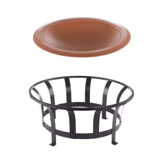 Copper Round Steel Fire Pit with Grilling Grate