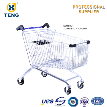 EU180C Europe Style Supermarket Shopping trolley foldable shopping trolley wheel