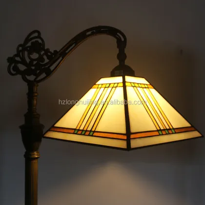 LongHuiJing 12Inch Yellow Tiffany Style Reading Lamp