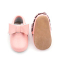 Sapatos de bebê rosa recém-nascido bowknot bebê menina mocassins