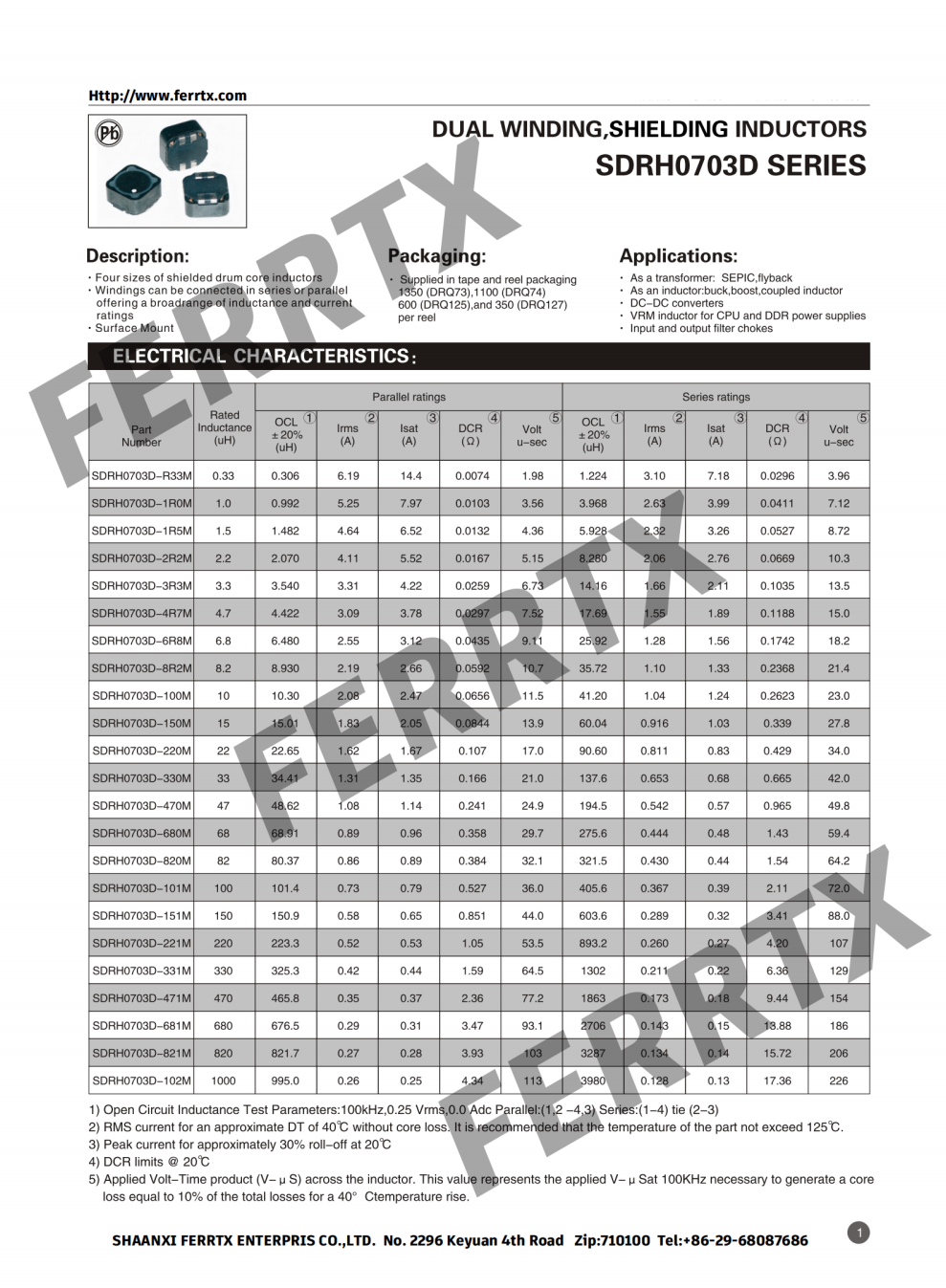 SMD Common Mode Chokes SDRH-D