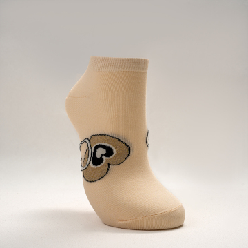 Chaussettes courtes au design mignon en forme de cœur dans des tons chauds