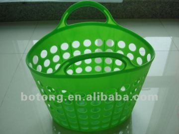 Plastic shopping basket with handle plastic storage;
