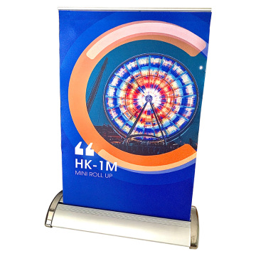 Mini Desktop Roll Up Banner Stand A3 A4 untuk Paparan Jadual