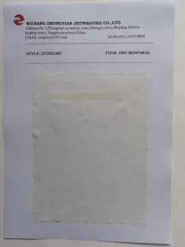 100% Polyester 290t Downbag Taffeta