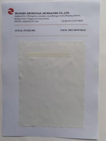 100% Polyester 290t Downbag Taffeta