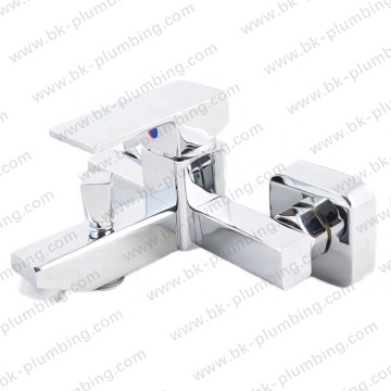 Chrome Finished Wall Mount Bathroom Bath Shower Zinc Tap with Zinc Handle