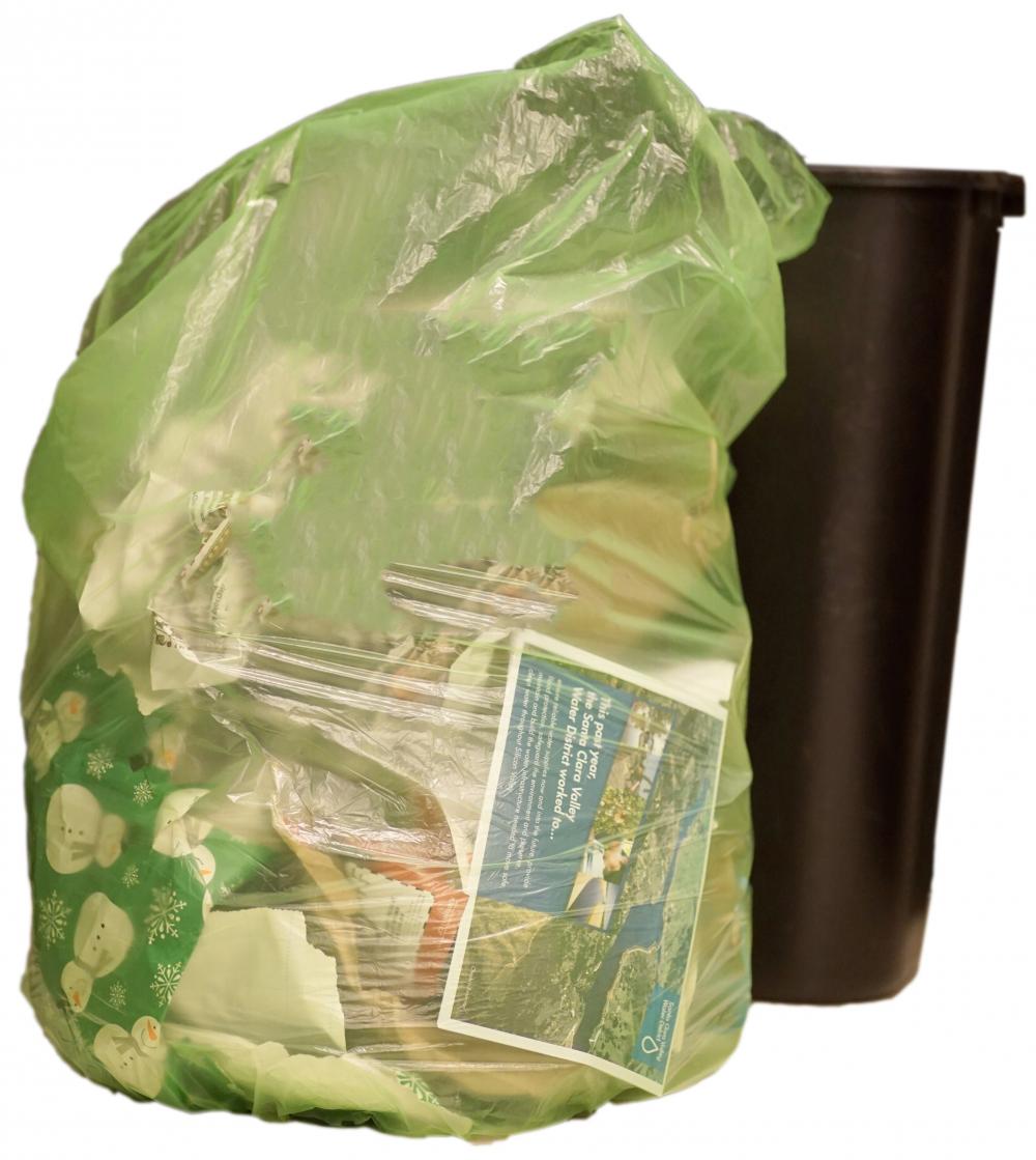 Sacchetto di plastica compostabile al 100% e biodegradabile a base vegetale