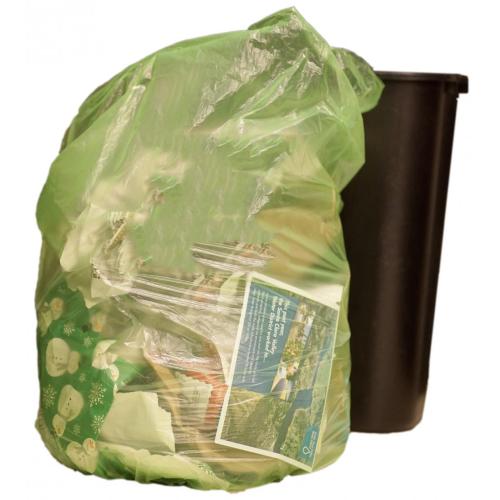 Sacchetto di plastica compostabile al 100% e biodegradabile a base vegetale