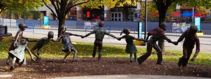 bronze casting foundry children playing in the garden bronze statues