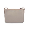 Borsa a tracolla beige da donna con cerniera borsa vintage