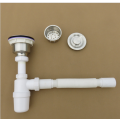 Bathroom kitchen Sink Basin White Plastic Drainer with Strainer and Overflow , Wash Basin Waste & Bottle Trap