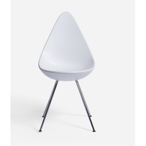 Modern raindrop shape plastic chair iron base