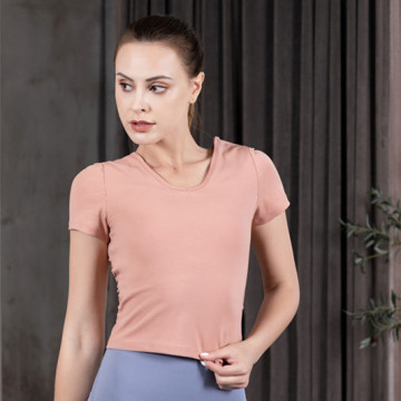 Women Sport Comfortable Gym Yoga Short Sleeve Shirt