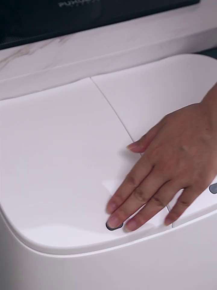 Large Capacity Kitchen Trash Can with Lid and Double Compartment