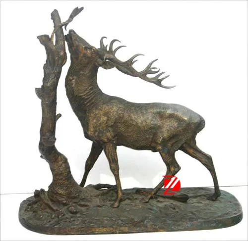 brass metal cast animal deer statue
