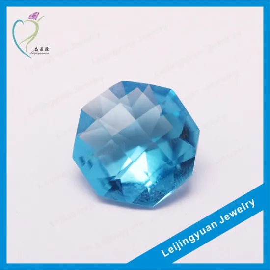 Top Quality Octagon L- Blue Cubic Zirconia Stone Jewelry