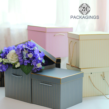 Custom handmade large flower box with handle