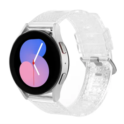 Universal Clear Diamond Bling 20mm/22mm Rubber Smart Watch Bands & Accessories for Samsung, Huawei, Amazfit, Garmin