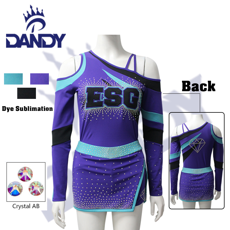 Aangepaste stijlvolle meisjes jeugdontwerp cheerleading outfits cheerleading uniformen