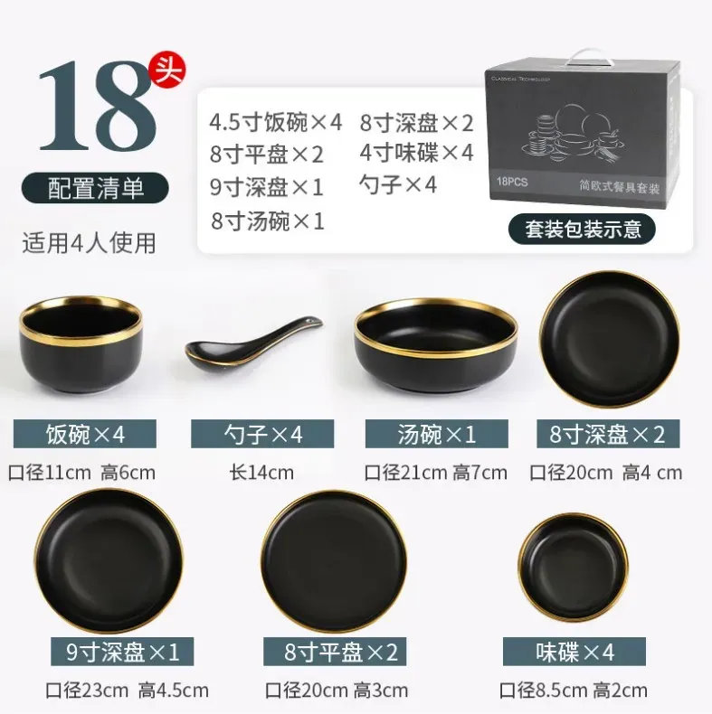 Dark Green Ceramic Dinner Set