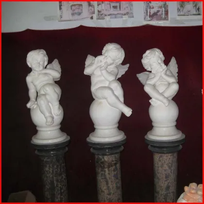 Stone small cherub angel marble cupid little boy angel statue