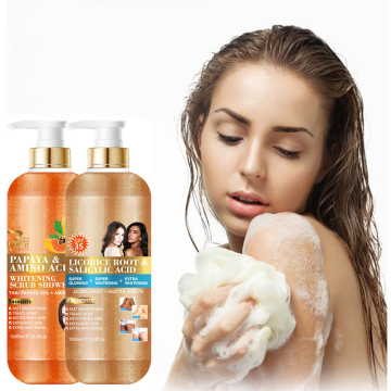 Borong 1000ml Pembersihan Deep Whitening Moisturizing Exfoliating Shower Gel
