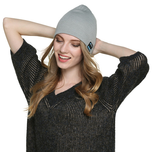 Knitted Beanie Hat Wireless Headset with Mic