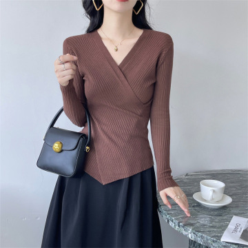 Women's Knit Sweater Solid Color Tops