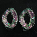 Twist Ovale Open Ring Resin Bead Craft Catena trasparente Fit Borsa da donna Accessorio fai da te Collana con orecchini per ragazze Risultati di gioielli
