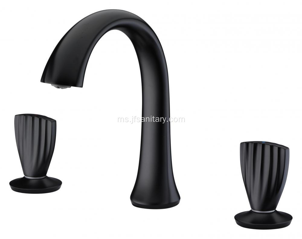 Fesyen Blackened Dua Handle Basin Faucets untuk Tenggelam