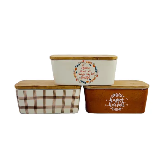 Customizable European Style Novelty Ceramic Butter Dish for Home Kitchen