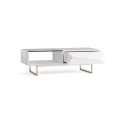 Modern white coffee table with metal leg